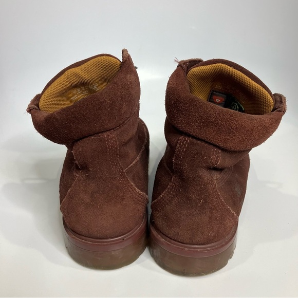 Timberland maroon red suede lace up boots girls size 7 youth casual punk - Picture 5 of 9